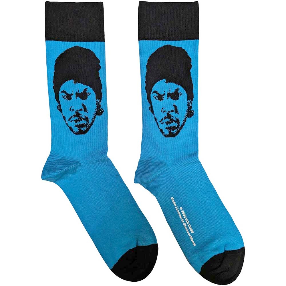 Ice Cube - Portrait Sokken - Blauw